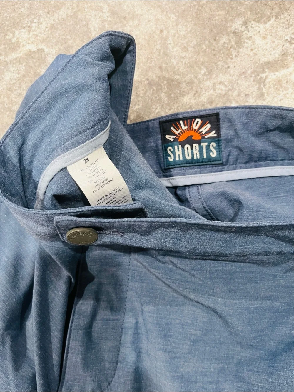 Faherty Men's Blue Heather Stretch Shorts